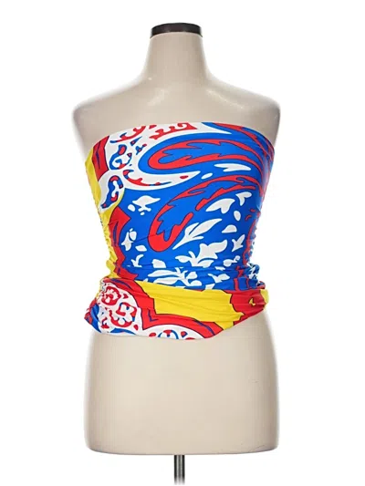 Ashley Stewart Tube Top Blue Strapless Neckline Tops