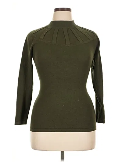 Pre-owned Ashley Stewart Turtleneck Sweater In Green