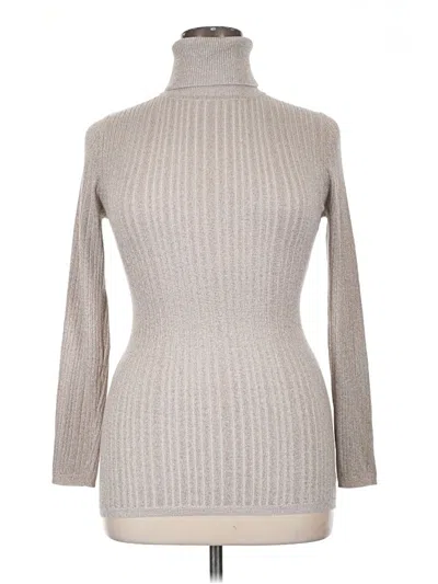 Pre-owned Ashley Stewart Turtleneck Sweater In Silver