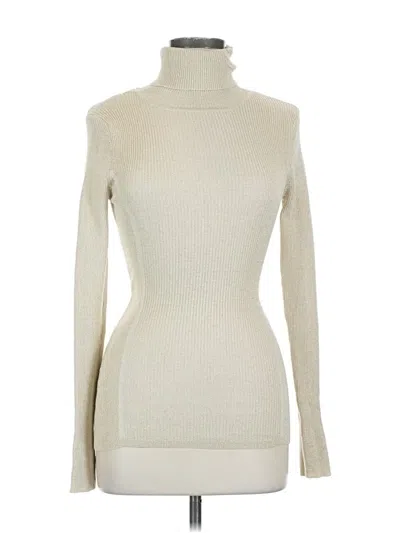 Pre-owned Ashley Stewart Turtleneck Sweater In White
