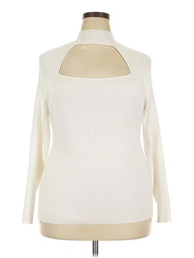 Pre-owned Ashley Stewart Turtleneck Sweater In White