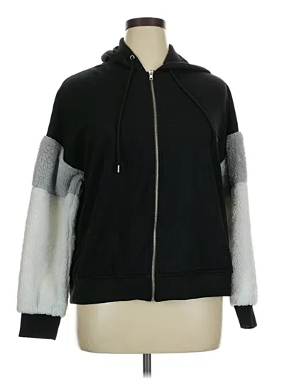 Pre-owned Ashley Stewart Zip Up Hoodie In Black