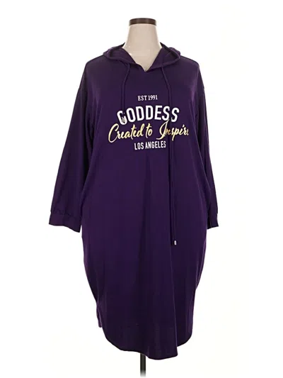 Pre-owned Ashley Stewart Zip Up Hoodie In Purple