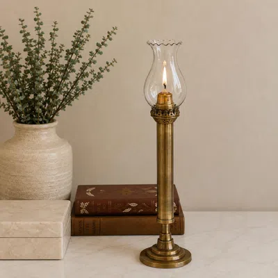 Ashley Storied Home Antique Taper Candle Holder In Gold
