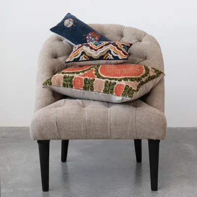 Ashley Storied Home Beetles And Chambray Back Lumbar Pillow In Black