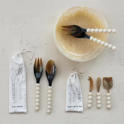 Ashley Storied Home Buffalo Horn Cutlery In Multi