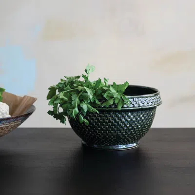 Ashley Storied Home Debossed Serving Bowl In Green