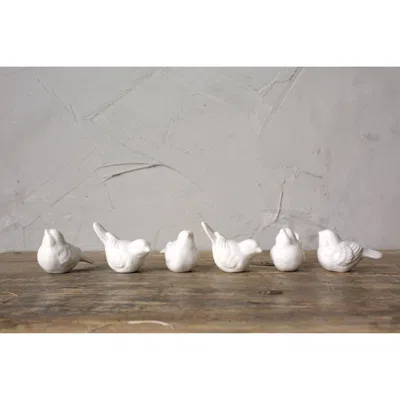 Ashley Storied Home Decorative Birds (set Of 6) In White