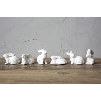Ashley Storied Home Decorative Bunnies (set Of 6) In White