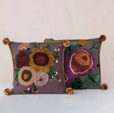Ashley Storied Home Embroidered Decorative Throw Pillow (set Of 2) In Multi