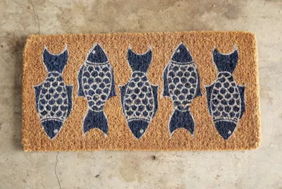Ashley Storied Home Fish 32" X 16" Doormat In Brown
