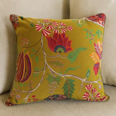Ashley Storied Home Flowers Printed Decorative Throw Pillow In Black