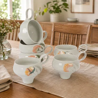 Ashley Storied Home Footed Mugs (set Of 12) In Multi