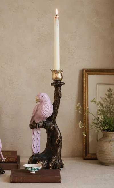 Ashley Storied Home Parrot Shaped Taper Candle Holder In Multi