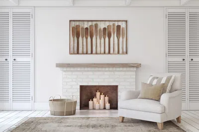 Ashley Storied Home Raised Paddles Wall Decor In White