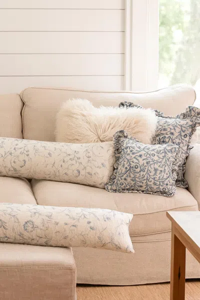Ashley Storied Home Square Floral Decorative Throw Pillow In Blue