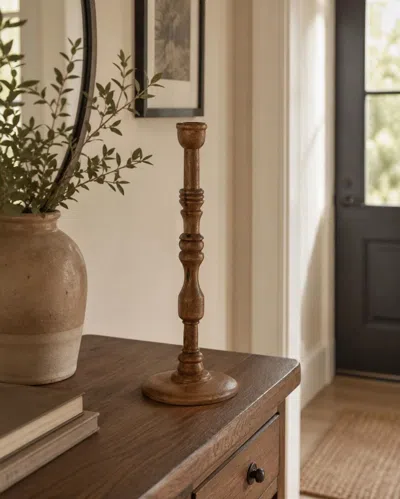 Ashley Storied Home Tall Taper Candle Holder In Gold