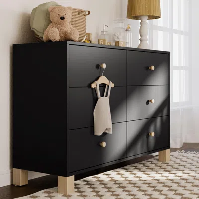 Ashley Storkcraft California 6 Drawer Double Dresser In Black