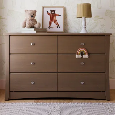Ashley Storkcraft Crescent 6 Drawer Double Dresser In Brown