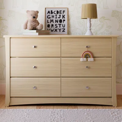 Ashley Storkcraft Crescent 6 Drawer Double Dresser In Brown