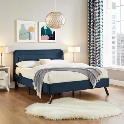 Ashley Studio Living Adaline Queen Upholstered Bed In Blue