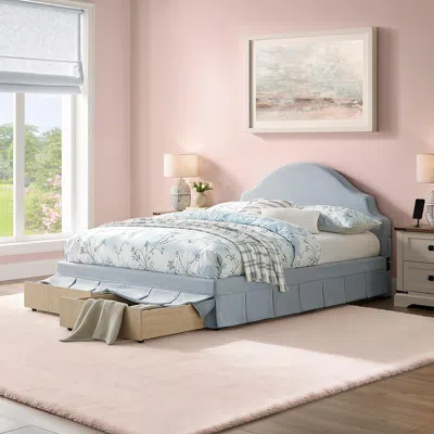 Ashley Studio Living Caroline Queen Upholstered Bed In Blue