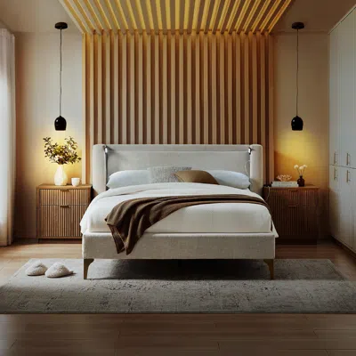 Ashley Studio Living Sawyer King Upholstered Bed In Brown