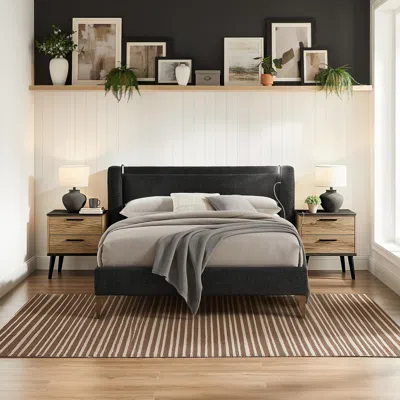 Ashley Studio Living Sawyer Queen Upholstered Bed In Black