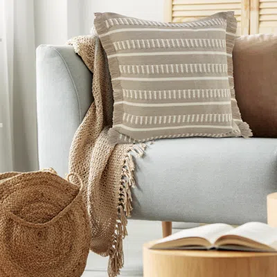 Ashley Suvii Home Addison Dash Striped Indoor / Outdoor Pillow In Multi