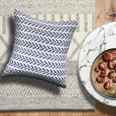 Ashley Suvii Home Allison Chevron Decorative Throw Pillow In Blue