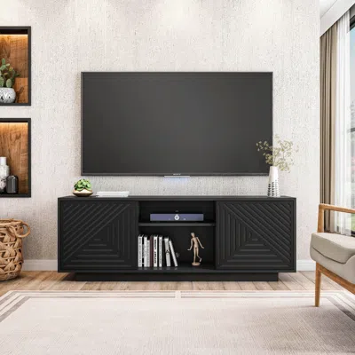 Ashley Techni Mobili 63" Tv Stand With Storage In Black