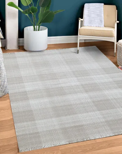 Ashley Terra By Obeetee Gingham 2'3" X 8' Runner Rug In Neutral