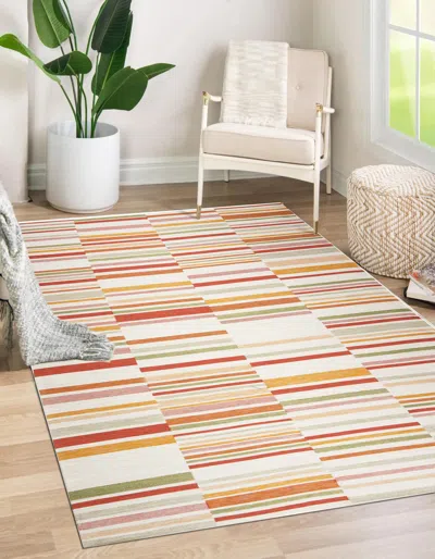 Ashley Terra By Obeetee Lines 5'3" X 7'3" Area Rug In Multi