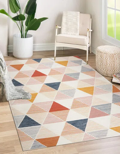 Ashley Terra By Obeetee Triangles 5'3" X 7'3" Area Rug In Multi