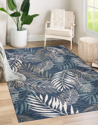 Ashley Terra By Obeetee Vines 2' X 3' Area Rug In Blue