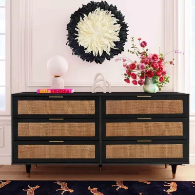 Ashley Tov Funiture Sierra Noir 6 Drawer Dresser In Multi