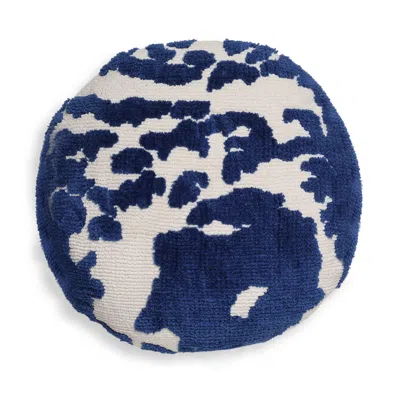 Ashley Tov Furniture Coasts Tufted Round Pillow In Blue