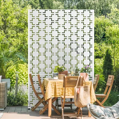 Ashley Tranquilbreeze Square Outdoor Privacy Screen Garden Fence In White