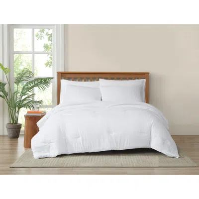Ashley Truly Soft Crinkle 2-piece Twin Comforter Set In White