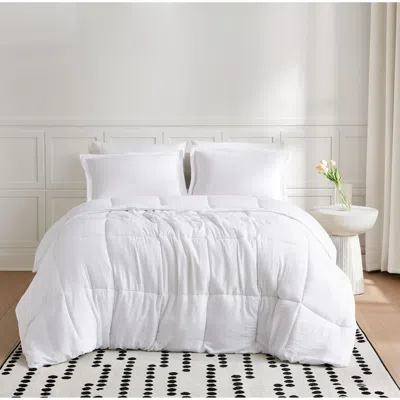 Ashley Truly Soft Solid 3-piece Full/queen Comforter Set In White