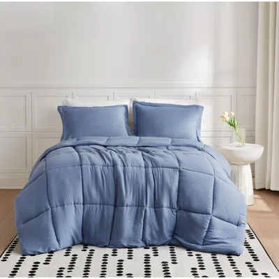 Ashley Truly Soft Solid 3-piece King Comforter Set In Blue