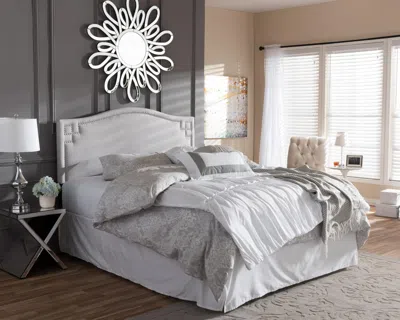 Ashley Upholstered Nail Head King Headboard In Gray