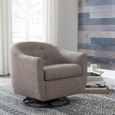 Ashley Upshur Swivel Accent Chair In Gray
