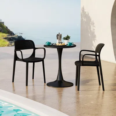 Ashley Westin Furniture Azure Outdoor Dining Armchair (set Of 2) In Black