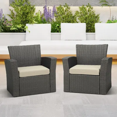 Ashley Westin Furniture Color Stay Outdoor Seat Cushion (set Of 2) In Black