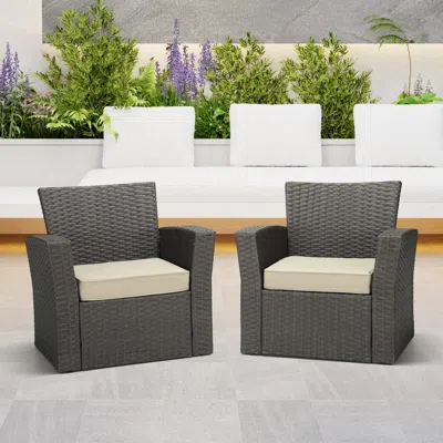 Ashley Westin Furniture Color Stay Outdoor Seat Cushion With Double Welt (set Of 2) In Black
