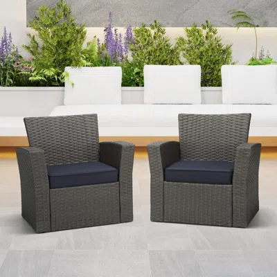 Ashley Westin Furniture Color Stay Outdoor Seat Cushion With Double Welt (set Of 2) In Multi