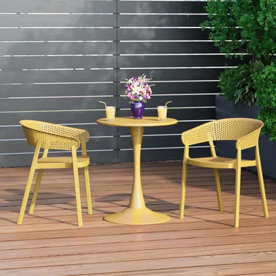 Ashley Westin Furniture Cove Outdoor Dining Armchair (set Of 2) In Yellow