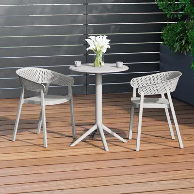Ashley Westin Furniture Cove Outdoor Dining Table And 2 Chairs In Gray