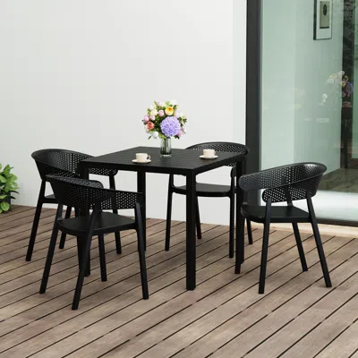 Ashley Westin Furniture Cove Outdoor Dining Table And 4 Chairs In Black